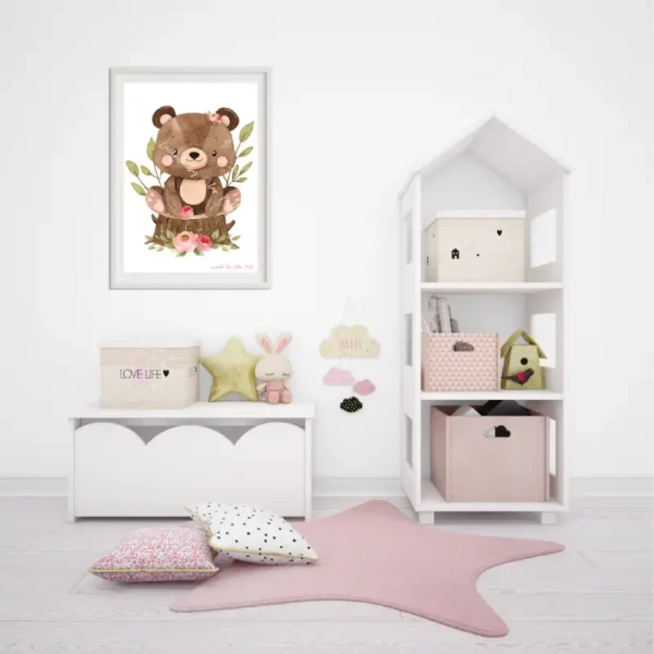lamina-osa-flores-habitacion